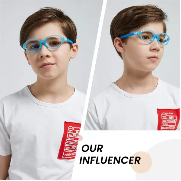 DUCO Blue Light Blocking Glasses for Kids Boys Girls Gaming Computer Glasses for Kids Age 510 K026Blue Frame Blue Temple