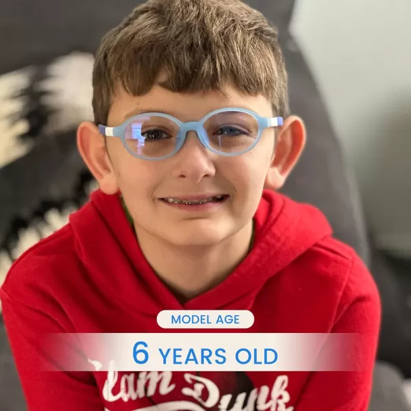 DUCO Blue Light Blocking Glasses for Kids Boys Girls Gaming Computer Glasses for Kids Age 510 K026Blue Frame White Temple