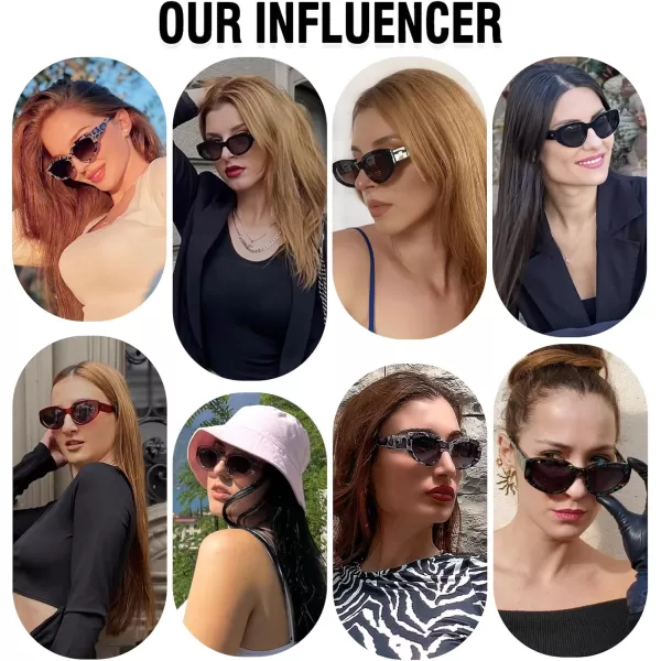 DUCO Cat Eye Sunglasses for Women Polarized UV400 Protection Acetate Frame Vintage Sun glasses DC1103White Frame Grey Lens