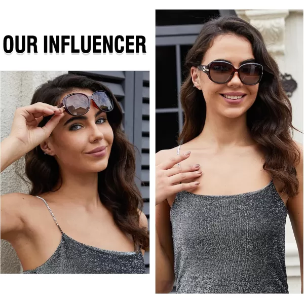 DUCO Classic Sunglasses for Women polarized womens sunglasses 100 UV Protection Shades 6214Brown Frame Brown Lens