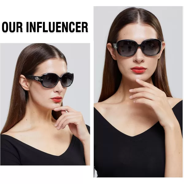 DUCO Classic Sunglasses for Women polarized womens sunglasses 100 UV Protection Shades 6214Purple Frame Gray Lens