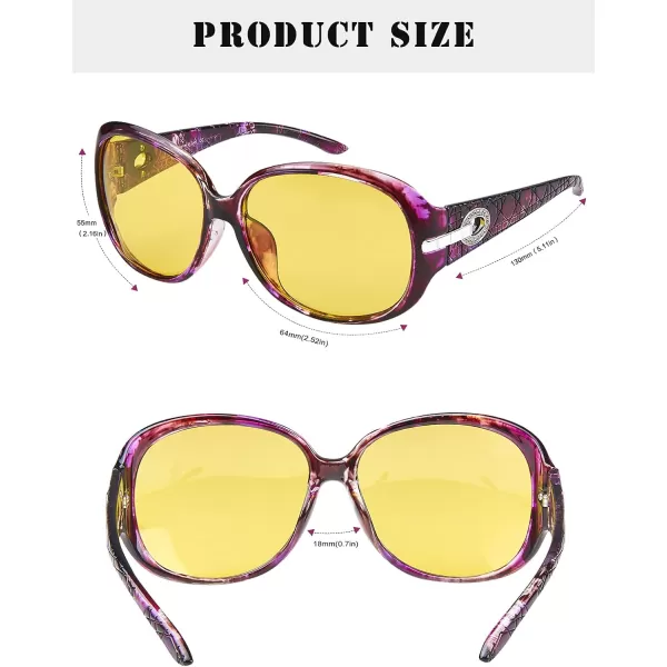 DUCO Classic Sunglasses for Women polarized womens sunglasses 100 UV Protection Shades 6214Purple Tortoise Frame Night Vision Lens