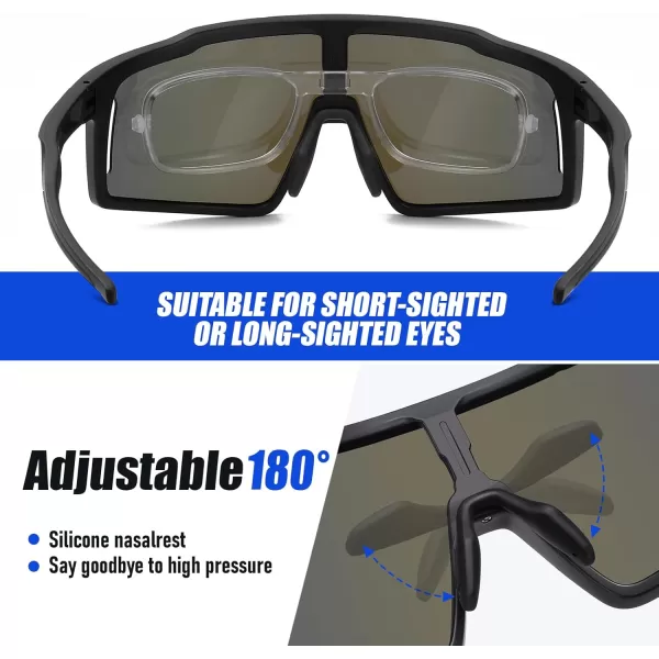 DUCO Cycling Sunglasses for Men Women Polarized Sports Sunglasses UV400 Baseball Sun glasses Anti Scratch Goggles DC0040Black Frame Blue Len
