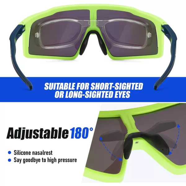 DUCO Cycling Sunglasses for Men Women Polarized Sports Sunglasses UV400 Baseball Sun glasses Anti Scratch Goggles DC0040Green Frame Green Len