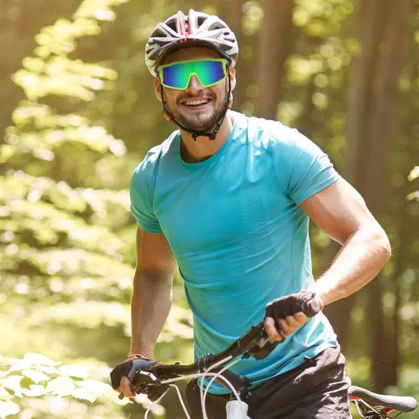 DUCO Cycling Sunglasses for Men Women Polarized Sports Sunglasses UV400 Baseball Sun glasses Anti Scratch Goggles DC0040Green Frame Green Len