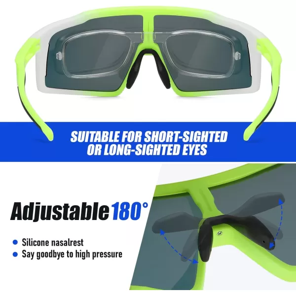 DUCO Cycling Sunglasses for Men Women Polarized Sports Sunglasses UV400 Baseball Sun glasses Anti Scratch Goggles DC0040Green White Frame Red Len