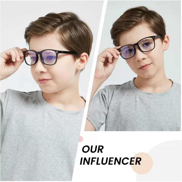 DUCO Kids Blue Light Glasses Girls Boys Computer Gaming Eyeglasses Anti UVBluelight Glasses for Kids Age 610 K028Black