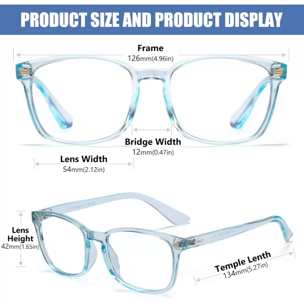 DUCO Kids Blue Light Glasses Girls Boys Computer Gaming Eyeglasses Anti UVBluelight Glasses for Kids Age 610 K028Clear Blue