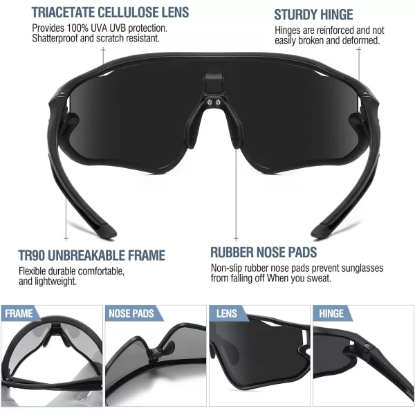 DUCO Kids Sunglasses Youth Baseball Sun Glasses Lightweight TR90 Frame UV400 Sports Cycling Shades for Boys Girls DK268Matte Black Frame Black Temple Grey Lens
