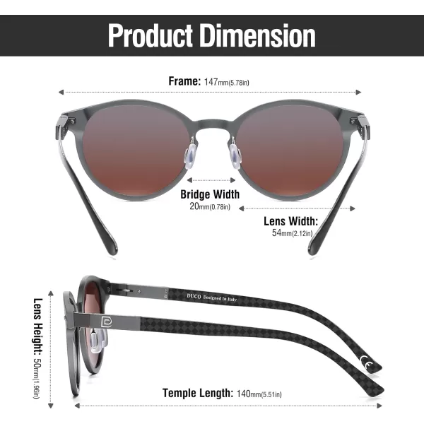 DUCO Mens Polarized Sunglasses for Men Ultra Lightweight Carbon Fiber Sun Glasses UV Protection UV400 Shades DC3018