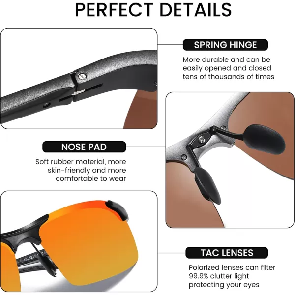 DUCO Mens Sports Polarized Driving Carbon Fiber Sunglasses for Men UV400 Protection DC8277Black Frame Revo Red Lens