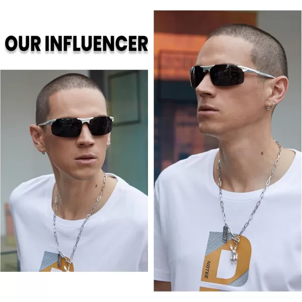 DUCO Mens Sports Polarized Driving Carbon Fiber Sunglasses for Men UV400 Protection DC8277Gunmetal Frame Grey Lens