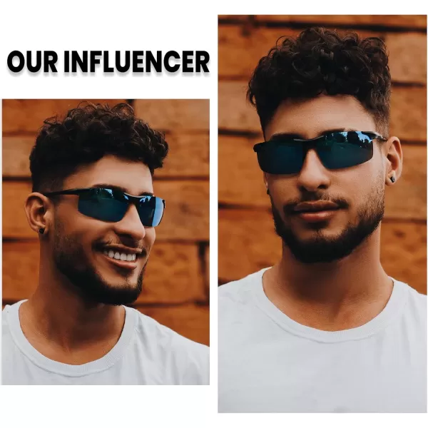 DUCO Mens Sports Polarized Driving Carbon Fiber Sunglasses for Men UV400 Protection DC8277Matte Blue Frame Blue Temple Revo Blue Lens