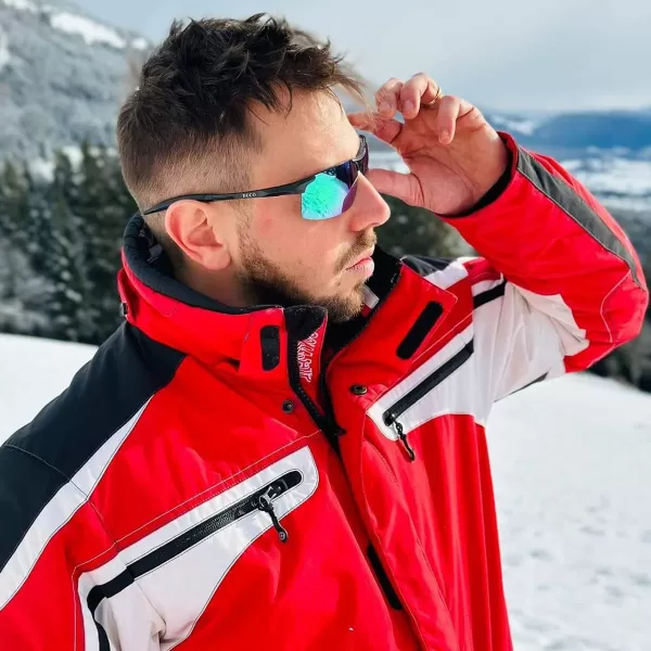 DUCO Mens Sports Polarized Sunglasses UV Protection Sunglasses for Men 8177sBlack Frame Revo Blue Lens