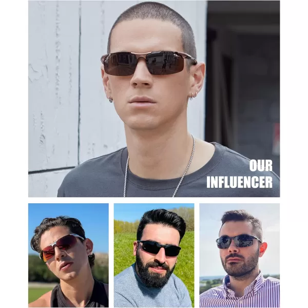 DUCO Mens Sports Polarized Sunglasses UV Protection Sunglasses for Men 8177sBrown Frame Brown Lens