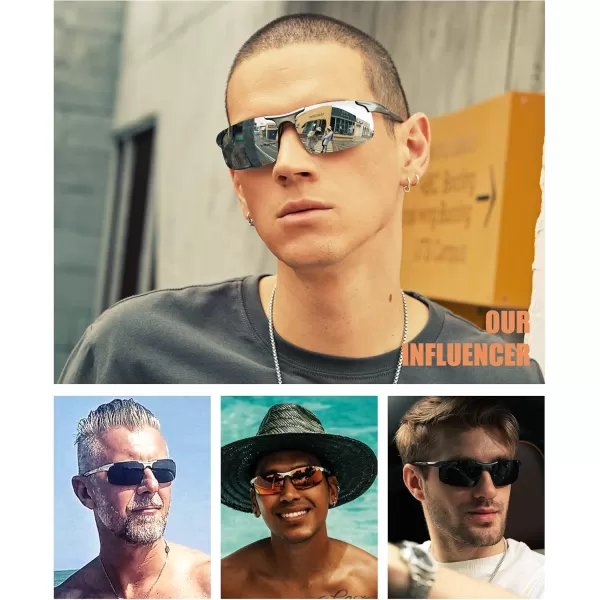 DUCO Mens Sports Polarized Sunglasses UV Protection Sunglasses for Men 8177sGunmetal Frame Mirror Lens