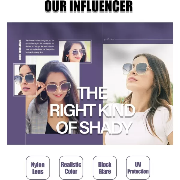 DUCO Oversized Fashion Sunglasses for Women Colorful UV Protection Lens Trendy Retro Designer Sunglasses DC1226Black Frame Grey Lens