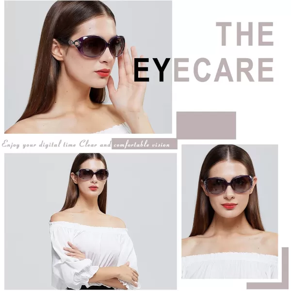 DUCO Oversized Polarized Sunglasses for Women Retro Trendy Frame Vintage Ladies Shades UV Protection 1220Gradient Purple Frame Brown Lens