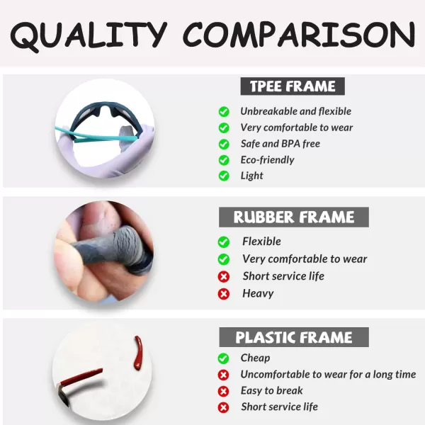 DUCO Polarized Kids Sunglasses Boys Cute Unbreakable Sunglasses for Kids UV400 Protection Age 610 K019Blue Frame Blue Temple