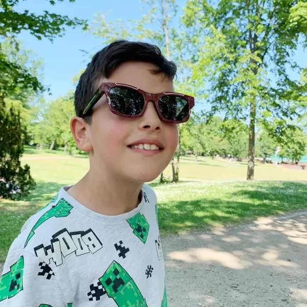 DUCO Polarized Kids Sunglasses Boys Cute Unbreakable Sunglasses for Kids UV400 Protection Age 610 K019Red Frame Black Temple