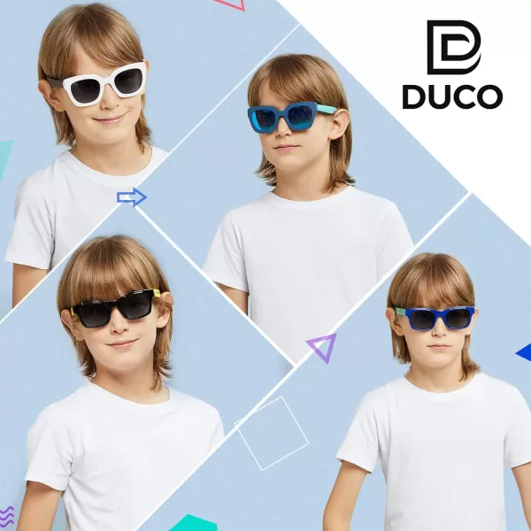 DUCO Polarized Kids Sunglasses Boys Cute Unbreakable Sunglasses for Kids UV400 Protection Age 610 K019Red Frame Brown Temple