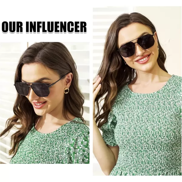 DUCO Polarized Sunglasses Men Women Retro Classic Square Sun Glasses Oversized Vintage Metal Frame Trendy Shades DC3032Gold Frame Grey Lens