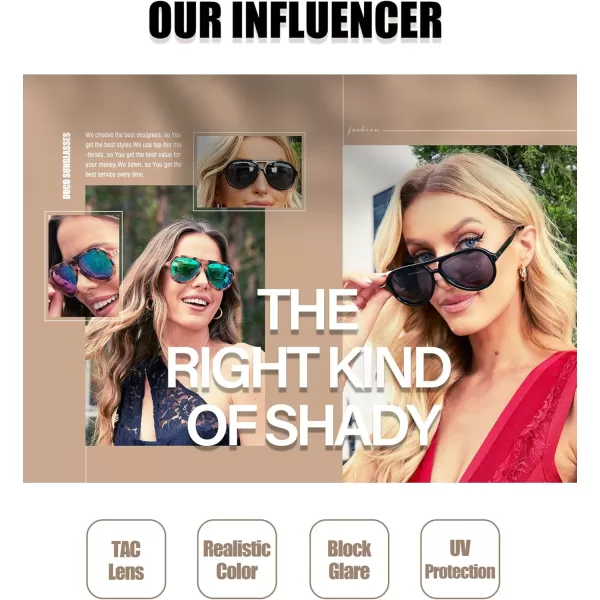 DUCO Retro Aviator Polarized Sunglasses Women Men Vintage Double Bridge Sun Glasses Classic Shades DC1208Brown Tortoise Frame Green Brown Lens