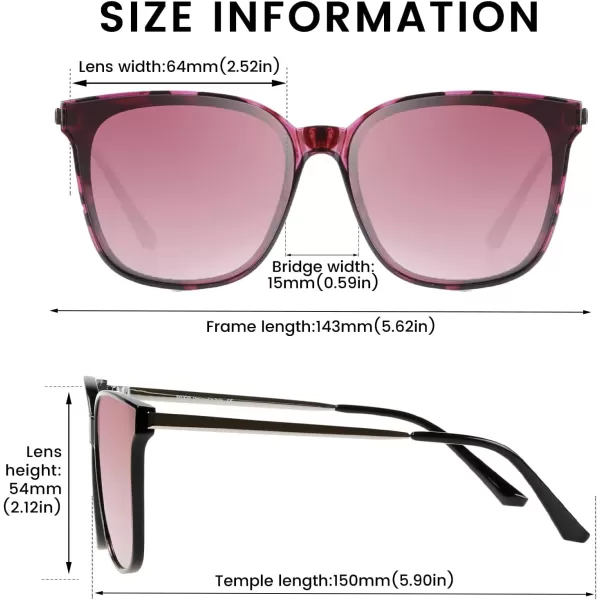 DUCO Retro Round Sunglasses for Women Vintage Polarized Woman Shades Lightweight PC Frame UV400 Protection Sun Glasses W01606 Purple Tortoise Frame Purple Lens
