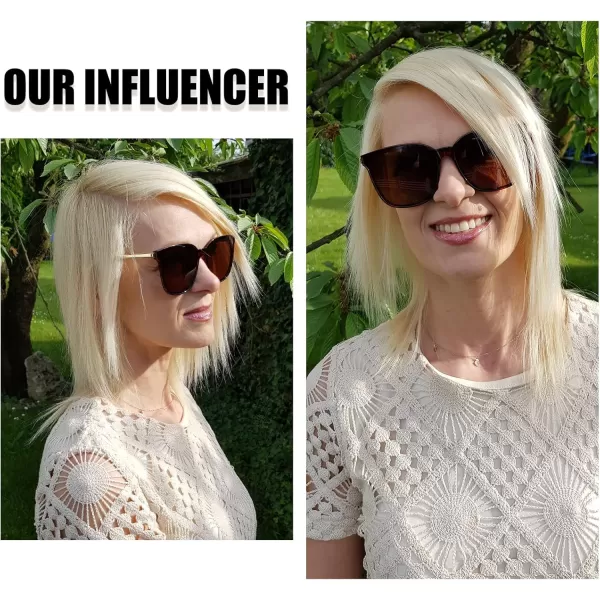 DUCO Retro Round Sunglasses for Women Vintage Polarized Woman Shades Lightweight PC Frame UV400 Protection Sun Glasses W01611 Tortoise Frame Brown Lens