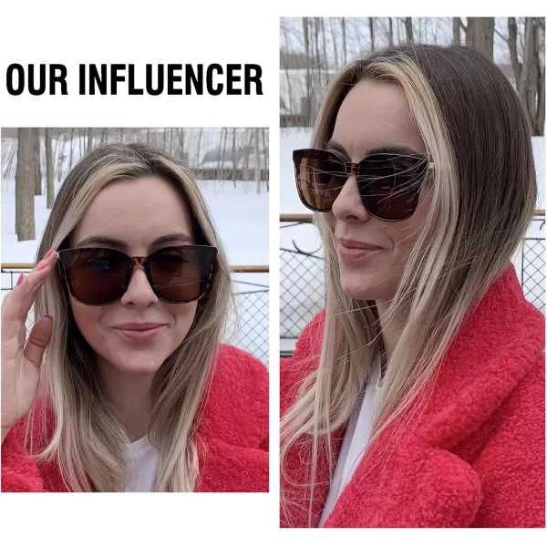 DUCO Retro Round Sunglasses for Women Vintage Polarized Woman Shades Lightweight PC Frame UV400 Protection Sun Glasses W01614 Tortoise Frame Grey Lens