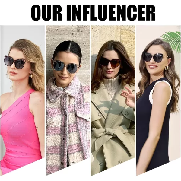 DUCO Retro Sunglasses Women Polarized Round Sun Glasses Vintage UV400 Protection Acetate Frame DC2340Brown Frame Brown Lens