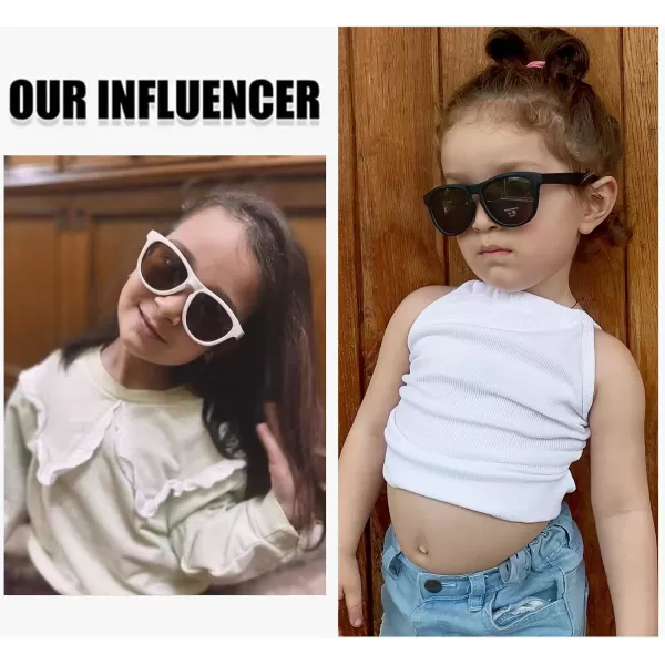 DUCO Toddler Sunglasses for Boys Girls Age 35 Polarized Kids Sun Glasses with Strap and UV400 Lens DK031Black Grey