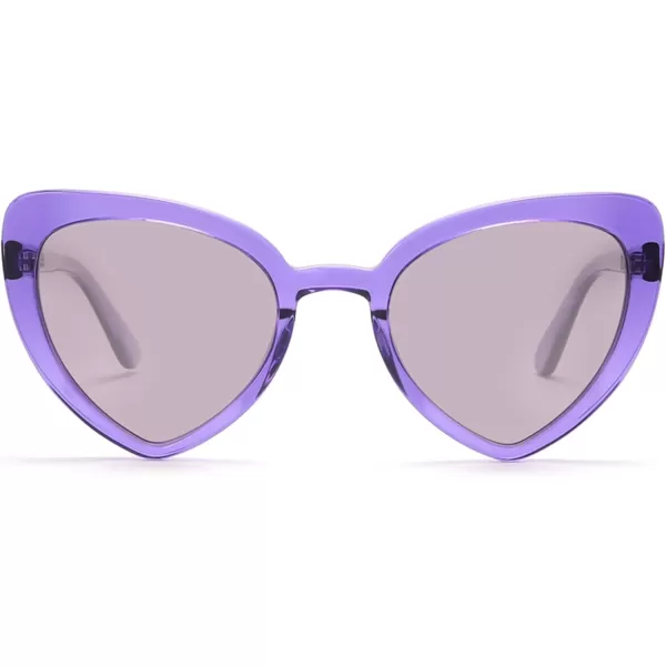 DUCO Trendy Heart Polarized Sunglasses for Women Narrow 1206Shine Purple Frame Frame Lens