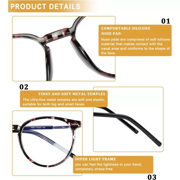 DUCO Vintage Round Blue Light Glasses For Men Women Blue Ray Blocking Glasses Computer Screen Glasses Non Prescription Eyeglasses Grey 5213W021tortoise