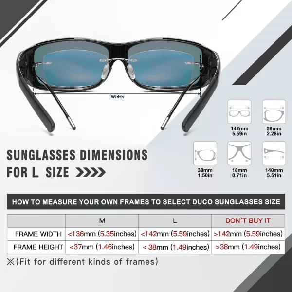 DUCO Wraparound Fitover Glasses Polarized Wear Over Sunglasses for Men Women UV Protection Sun Glasses Driving 8953L Size Black Frame Revo Purple