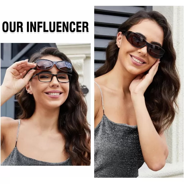 DUCO Wraparound Fitover Glasses Polarized Wear Over Sunglasses for Men Women UV Protection Sun Glasses Driving 8953L Size Tortoise Frame Brown Lens
