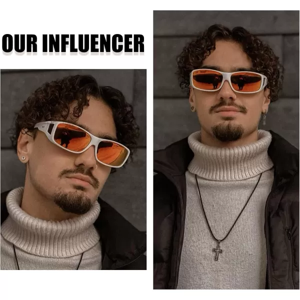 DUCO Wraparound Fitover Glasses Polarized Wear Over Sunglasses for Men Women UV Protection Sun Glasses Driving 8953L Size White Frame Revo Red Lens