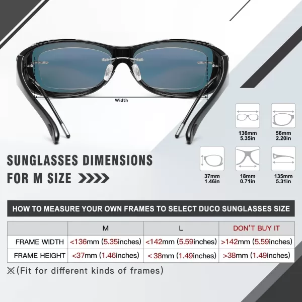 DUCO Wraparound Fitover Glasses Polarized Wear Over Sunglasses for Men Women UV Protection Sun Glasses Driving 8953M Size Black Frame Revo Purple