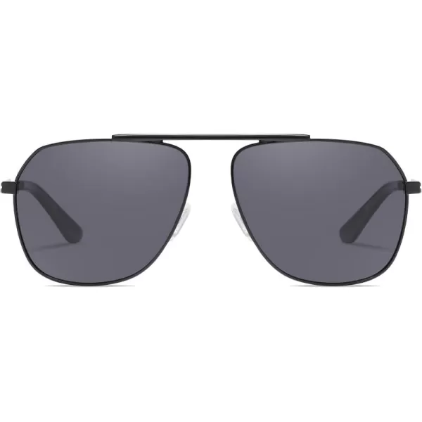 DUCO Aviator Sunglasses for Mens Womens Polarized Retro Sun Glasses Metal Frame for Driving Fishing 100 UV Protection 3035KBlack Frame Grey Len