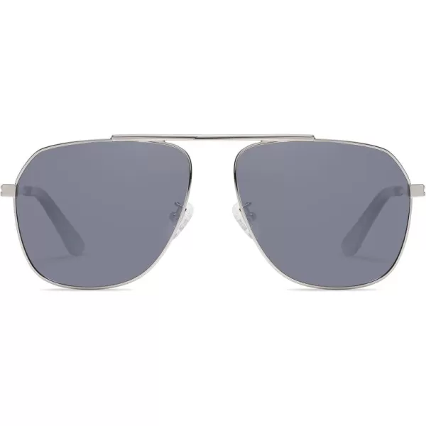 DUCO Aviator Sunglasses for Mens Womens Polarized Retro Sun Glasses Metal Frame for Driving Fishing 100 UV Protection 3035KSilver Frame Silver Len