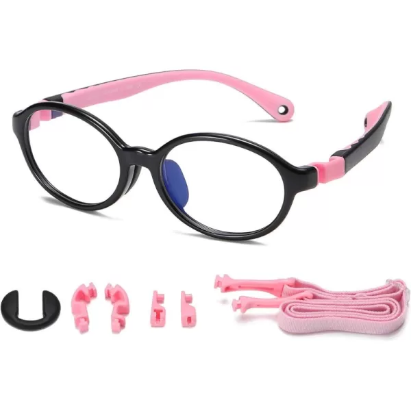 DUCO Blue Light Blocking Glasses for Kids Boys Girls Gaming Computer Glasses for Kids Age 510 K026Black Frame Pink Temple