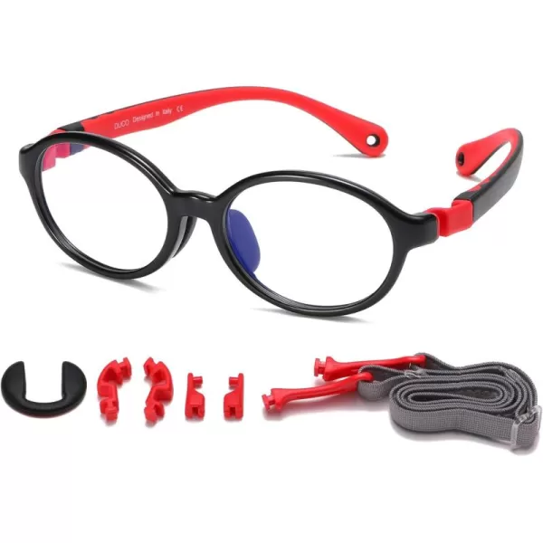 DUCO Blue Light Blocking Glasses for Kids Boys Girls Gaming Computer Glasses for Kids Age 510 K026Black Frame Red Temple