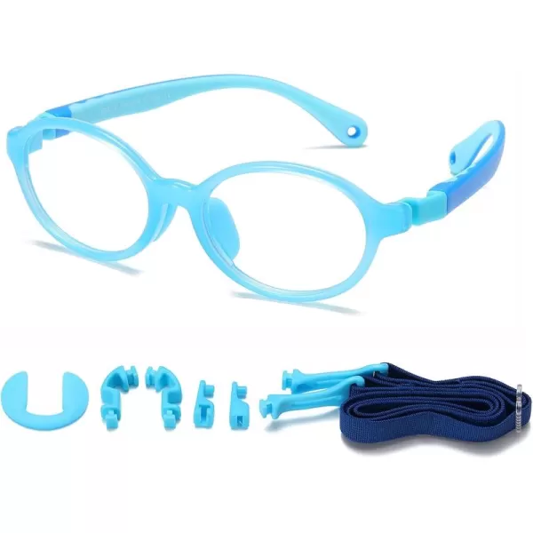 DUCO Blue Light Blocking Glasses for Kids Boys Girls Gaming Computer Glasses for Kids Age 510 K026Blue Frame Blue Temple