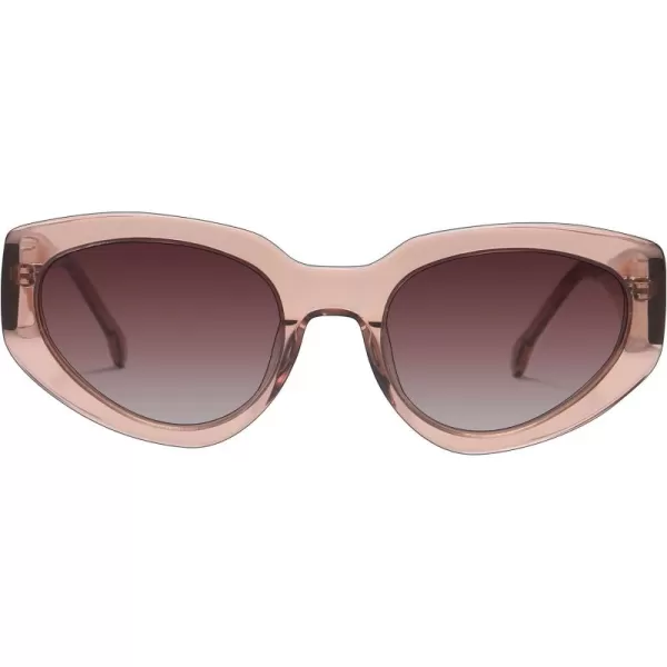 DUCO Cat Eye Sunglasses for Women Polarized UV400 Protection Acetate Frame Vintage Sun glasses DC1103Brown Frame Gradient Brown Lens