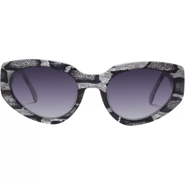 DUCO Cat Eye Sunglasses for Women Polarized UV400 Protection Acetate Frame Vintage Sun glasses DC1103Snake Frame Gradient Grey Lens