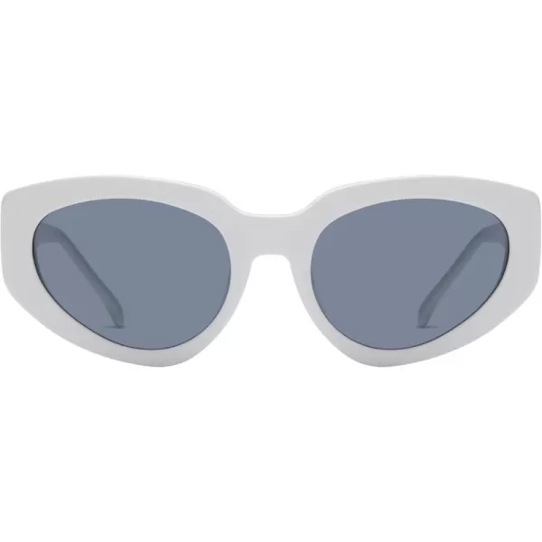 DUCO Cat Eye Sunglasses for Women Polarized UV400 Protection Acetate Frame Vintage Sun glasses DC1103White Frame Grey Lens