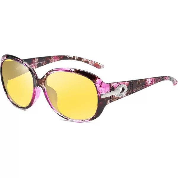 DUCO Classic Sunglasses for Women polarized womens sunglasses 100 UV Protection Shades 6214Purple Tortoise Frame Night Vision Lens