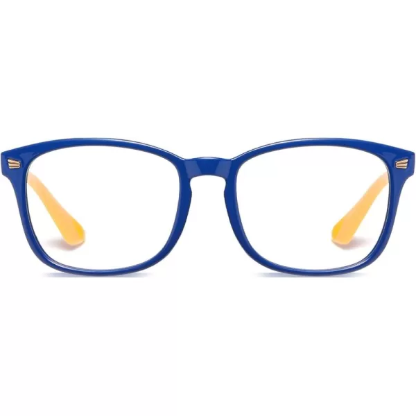 DUCO Kids Blue Light Glasses Girls Boys Computer Gaming Eyeglasses Anti UVBluelight Glasses for Kids Age 610 K028Blue Yellow