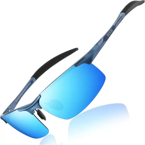 DUCO Mens Sports Polarized Sunglasses UV Protection Sunglasses for Men 8177sBlue Frame Revo Blue Lens