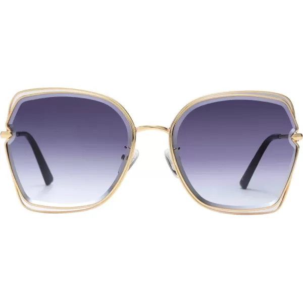 DUCO Oversized Fashion Sunglasses for Women Colorful UV Protection Lens Trendy Retro Designer Sunglasses DC1226Gradient Grey
